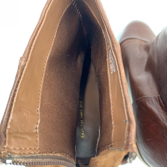 Bandolino Joined To Me Leather Ankle Booties Rear Zipper Western Heel Brown 8M - Picture 10 of 15